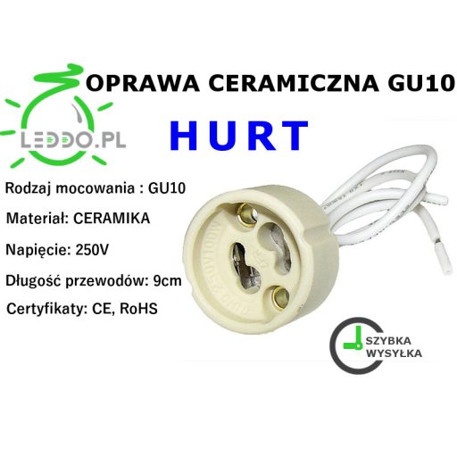 Kerámia foglalat LED izzókhoz, GU10 kocka