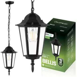Kültéri Függőlámpa E27 LANTERN Fekete BELLIS LUMILED