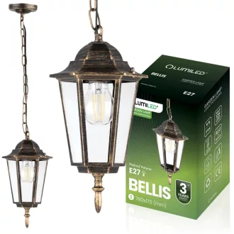   Kültéri kerti függőlámpa E27 LANTERN Patina BELLIS LUMILED